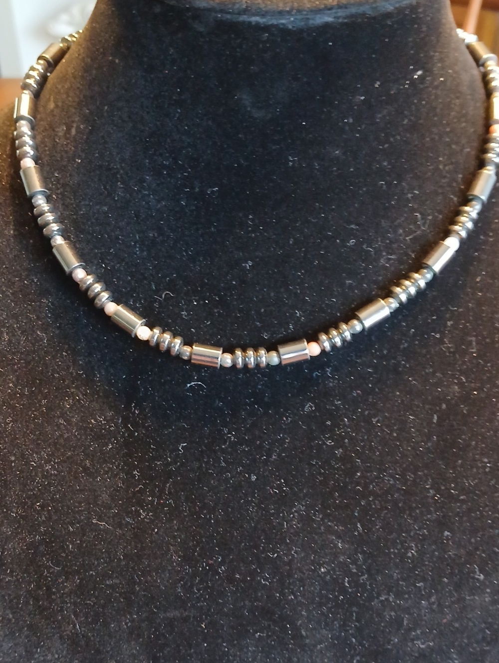 Classic Hematite Beaded Choker Necklace - Unisex Jewelry